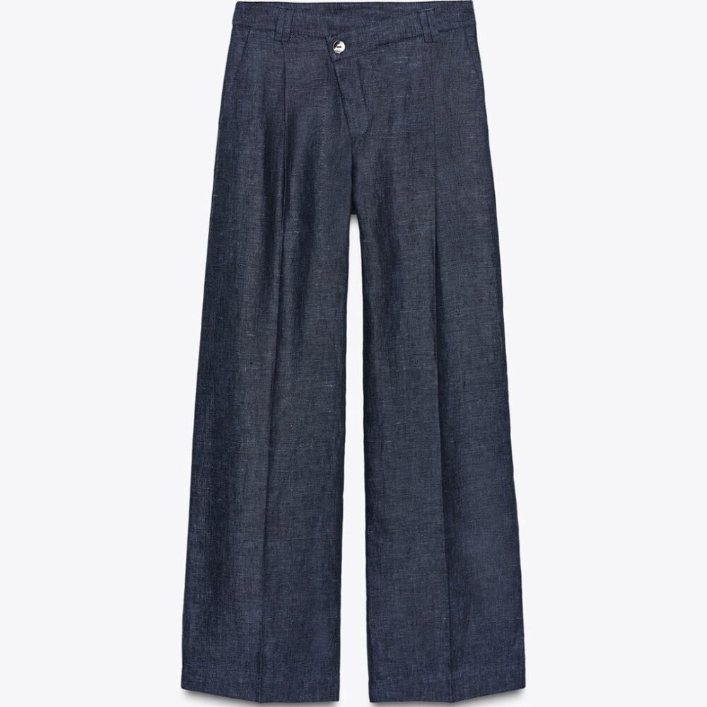 NWT Indigo Linen Wrap Waist Pants, XL